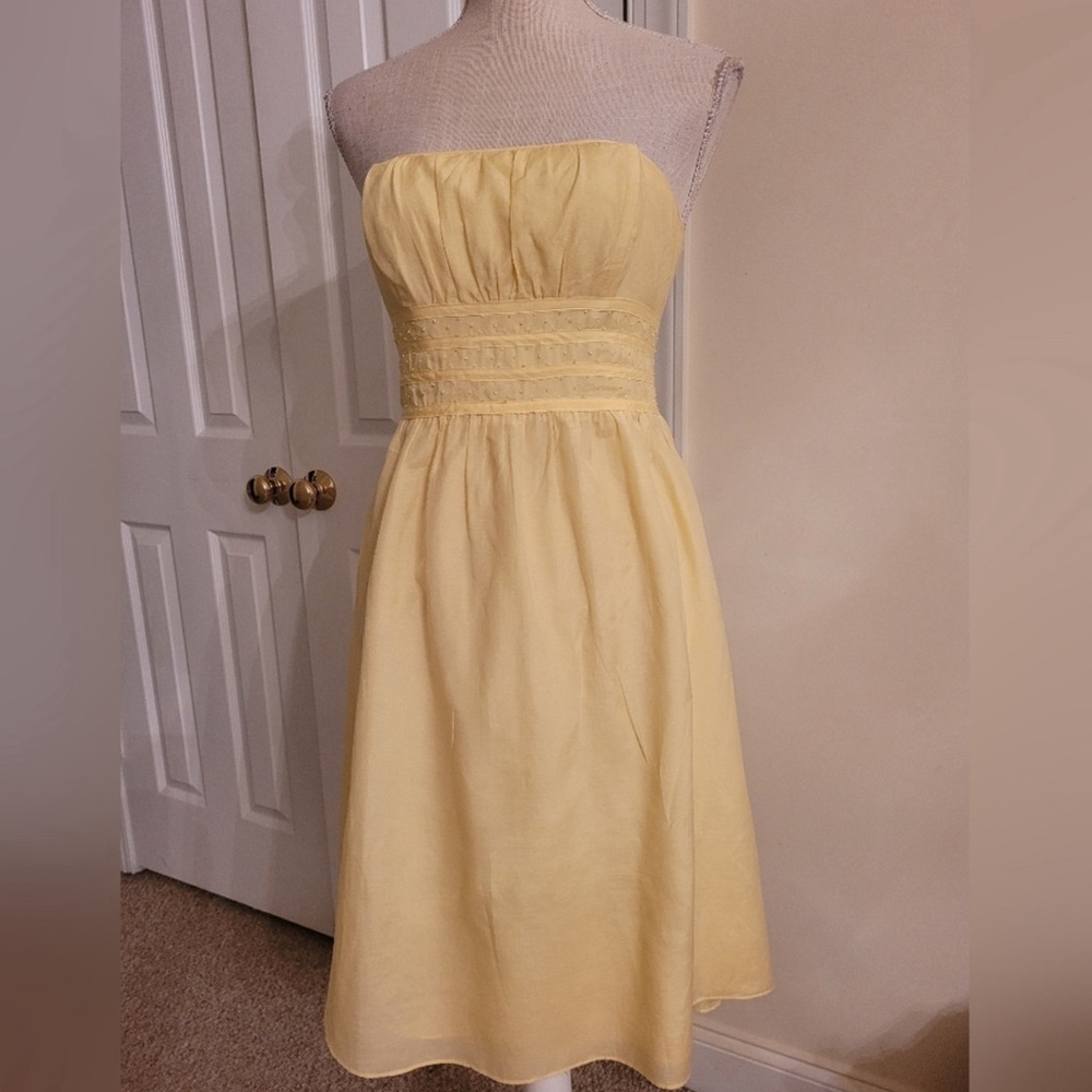 Yellow summer dress -SIZE 4 But petite